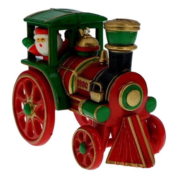 Hallmark 1980 Ornament Santa's Express Holiday Travels Train Locomotive #2 New - Picture 1 of 11